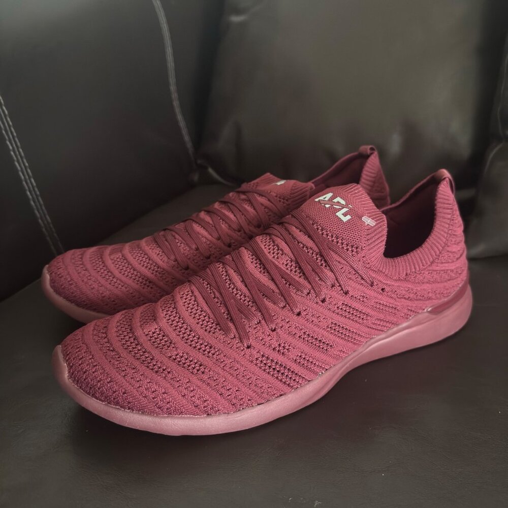 APL Techloom Wave Mens Sneakers Size 14 Burgundy Lightweight Knit Athletic Shoes